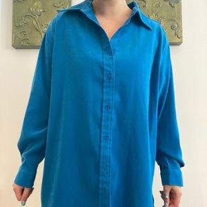 Oversized Blue Button-Down